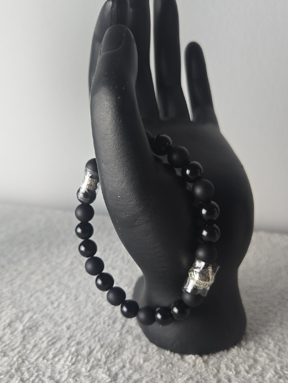 Thomas Sabo Black Beaded Bracelet with Silver Accents